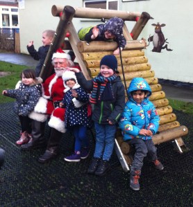 We were lucky enough to have a visit from Santa, Jimmy Martin, before Christmas to open our new outdoor climbing frame.